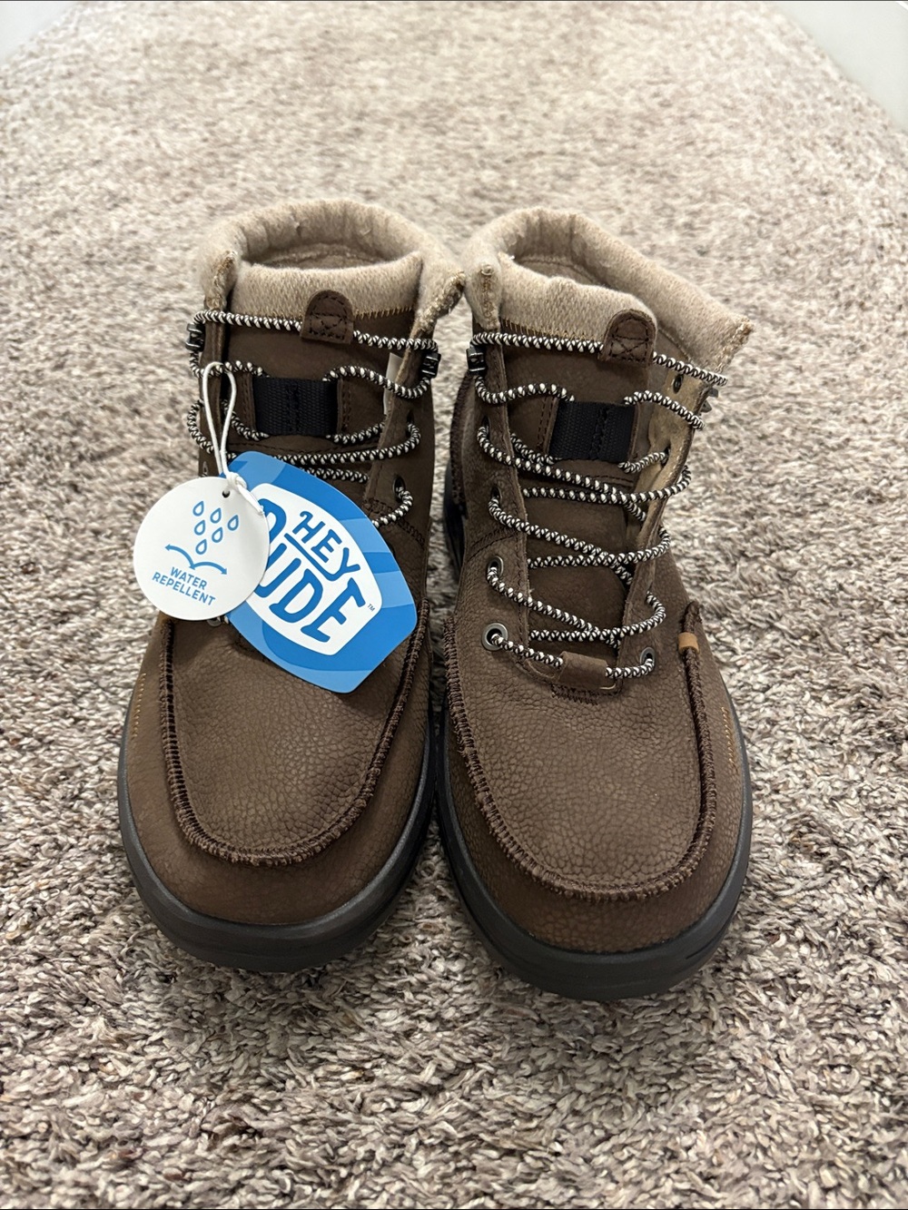 Men's Hey Dude Brown Water-Resistant Lace-Up Boots